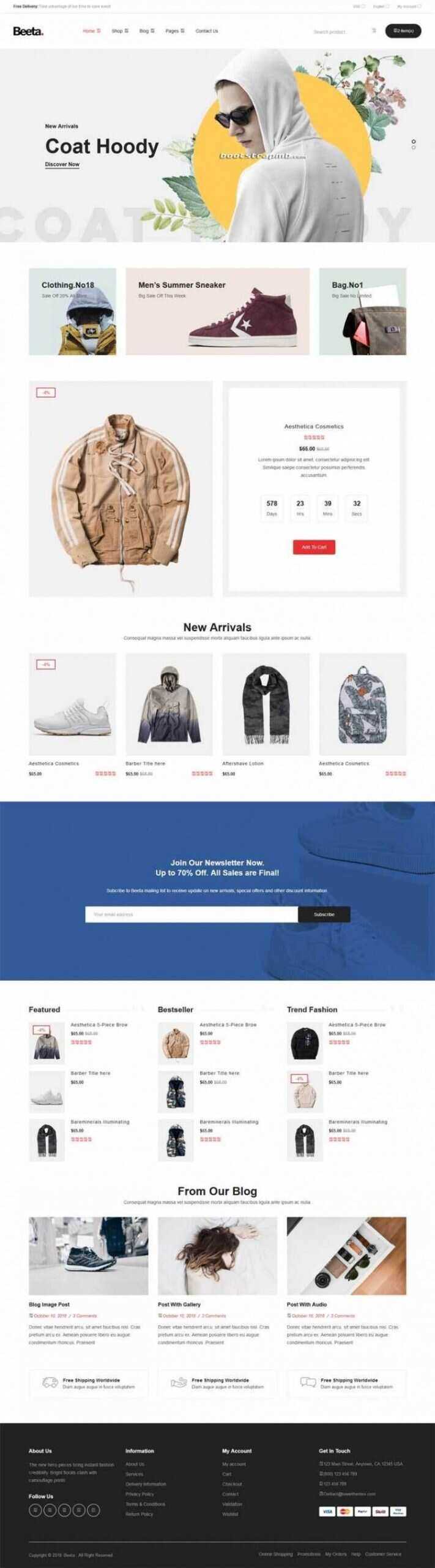 多功能电子商务Bootstrap4响应式HTML5 - 阿泽资源网