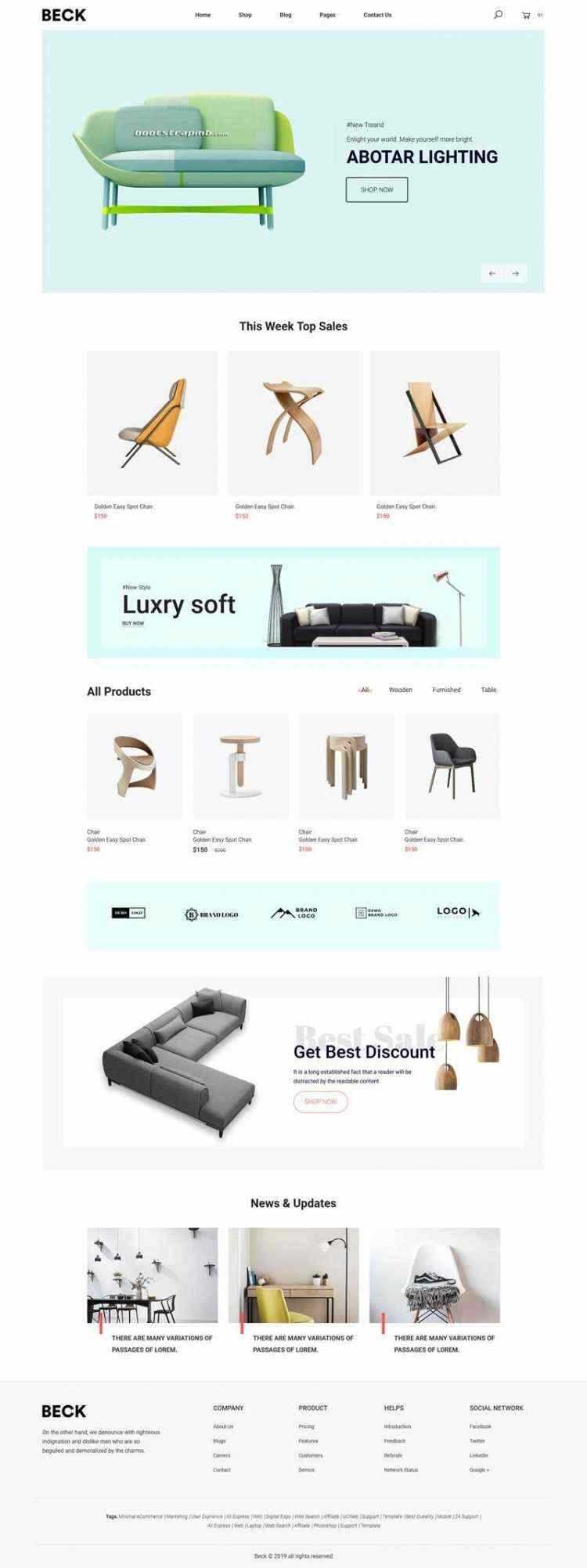 Bootstrap响应式小清新电商家具家居装饰商城 - 阿泽资源网