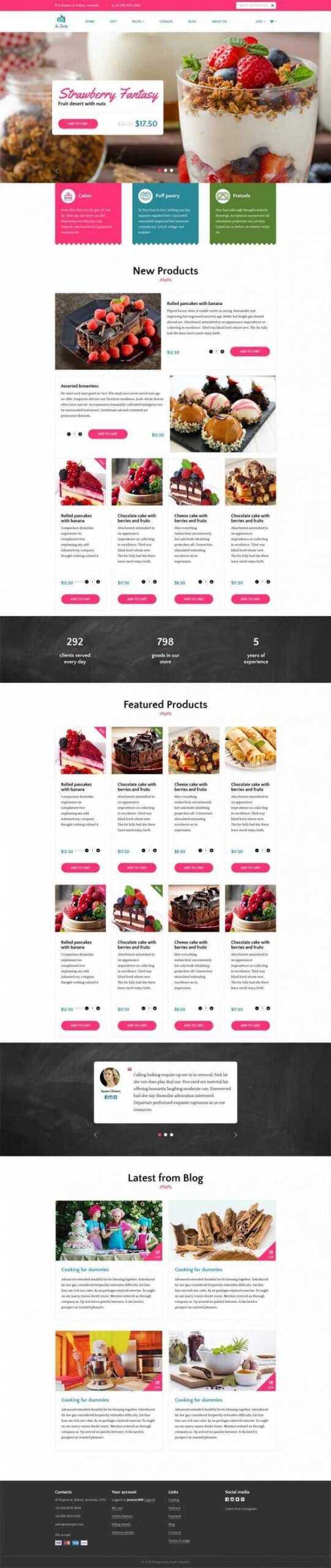 Bootstrap4响应式粉色甜品蛋糕店在线购买商城 - 阿泽资源网