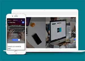响应式艺术创作类公司网站模板 - 阿泽资源网