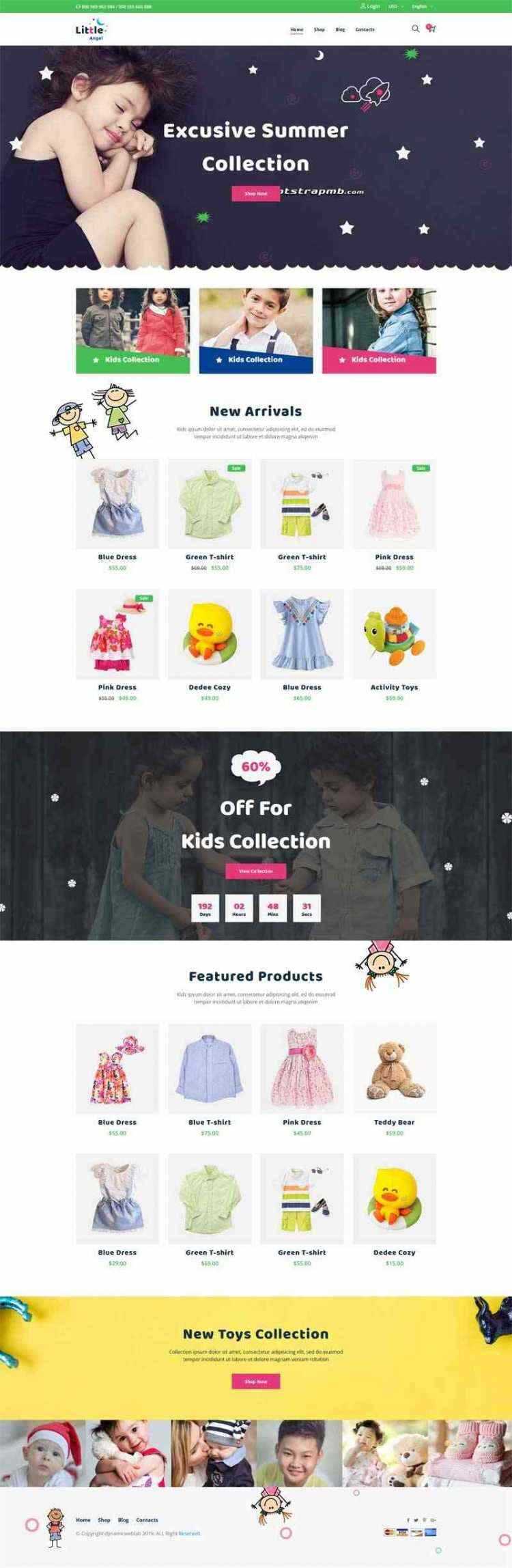 Bootstrap响应式卡通儿童用品童装商城 - 阿泽资源网