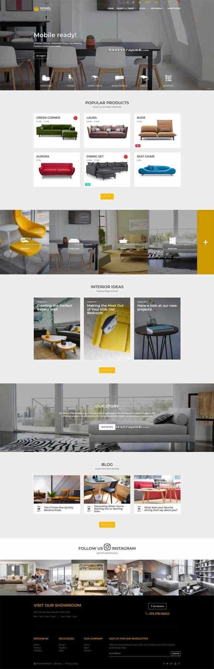 Bootstrap响应式在线家具商城电商网站 - 阿泽资源网