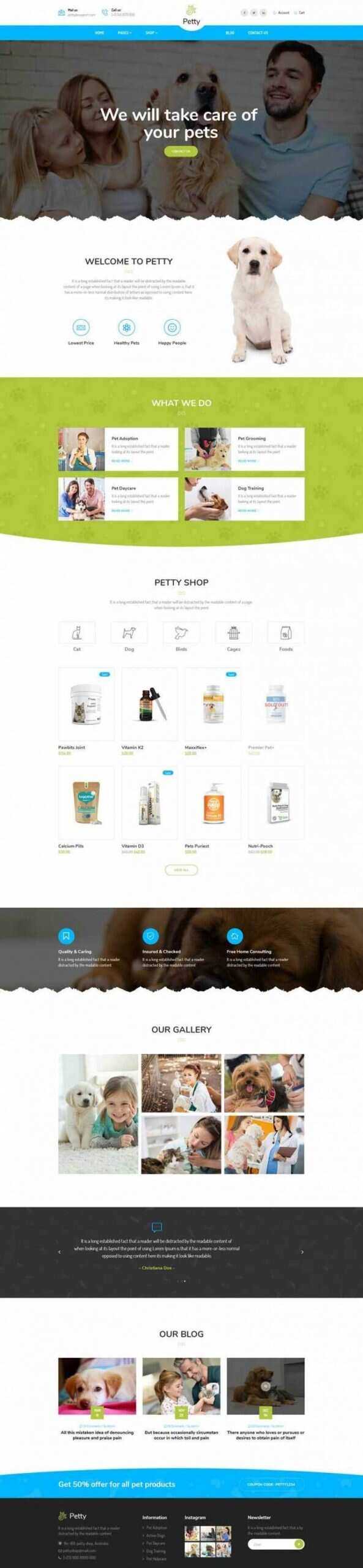Bootstrap扁平响应式宠物商店宠物医院网站 - 阿泽资源网