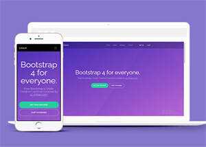 简洁紫色精美Bootstrap4网站模板 - 阿泽资源网