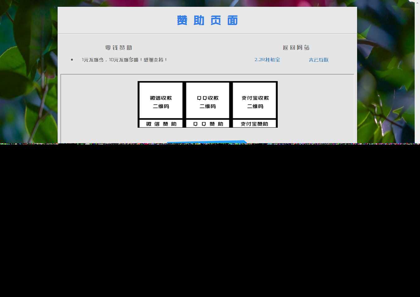 漂亮的赞助打赏单页HTML源码 - 阿泽资源网