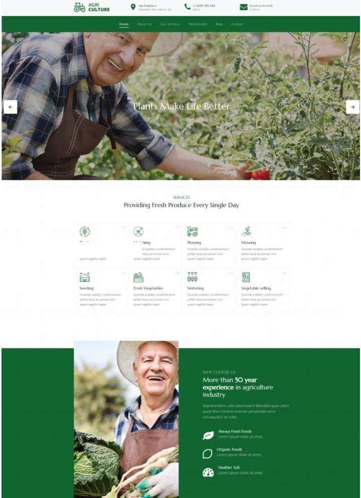 Bootstrap绿色有机果蔬农场html模板 - 阿泽资源网