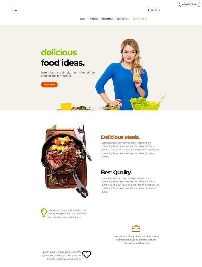 健康营养美食宣传网站HTML5模板 - 阿泽资源网