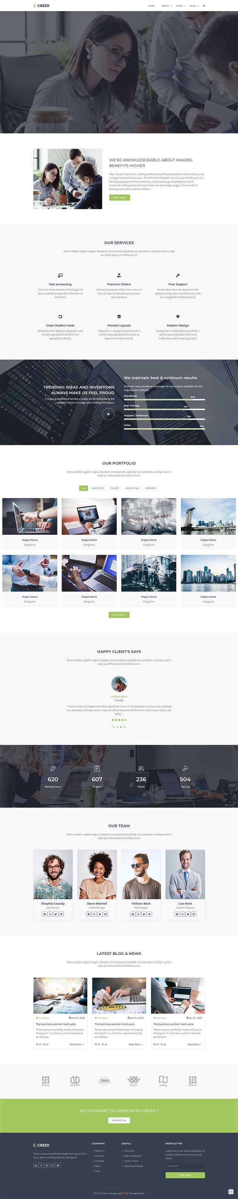 Bootstrap多用途的商业公司展示HTML5模板 - 阿泽资源网