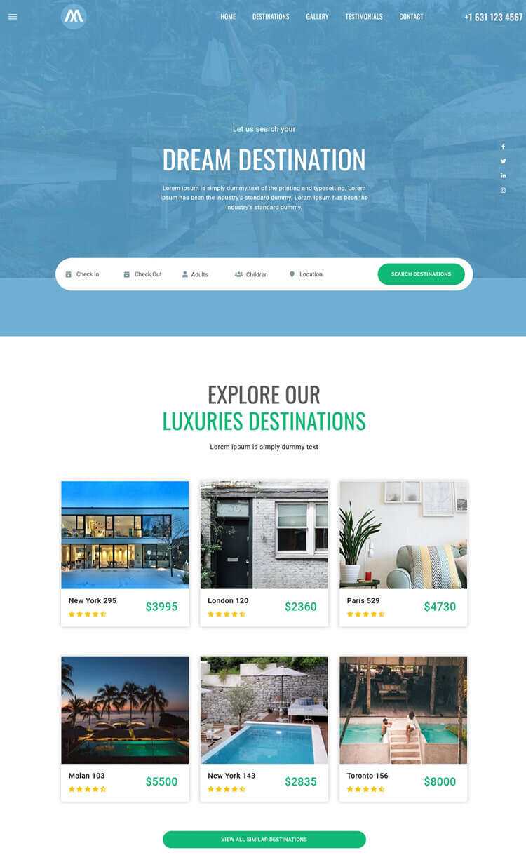 环球旅行酒店预定网站html5模板 - 阿泽资源网