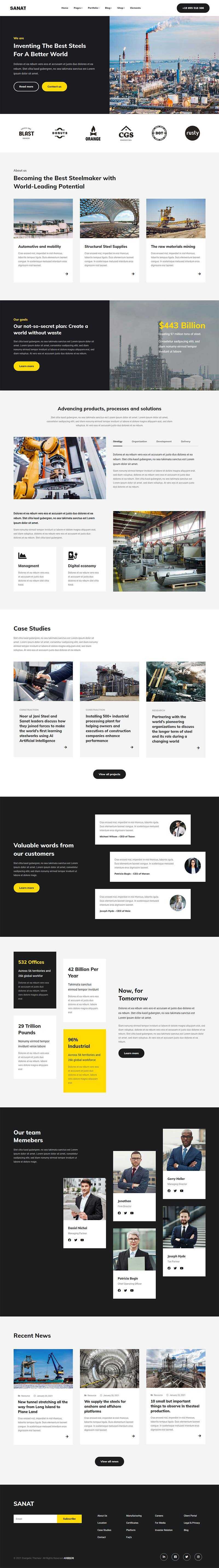 bootstrap重工业集团企业官网html5模板 - 阿泽资源网
