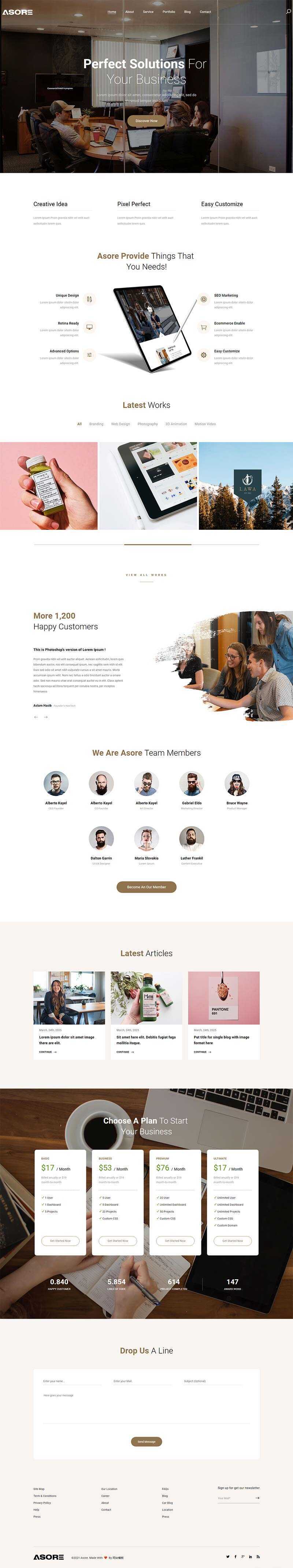Bootstrap大气的企业产品展示html5模板 - 阿泽资源网