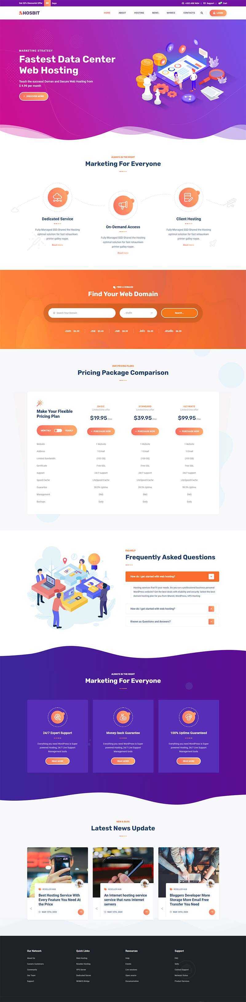 云主机域名服务网站HTML5模板 - 阿泽资源网