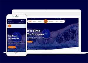 宽屏游泳用品商店HTML5模板下载 - 阿泽资源网
