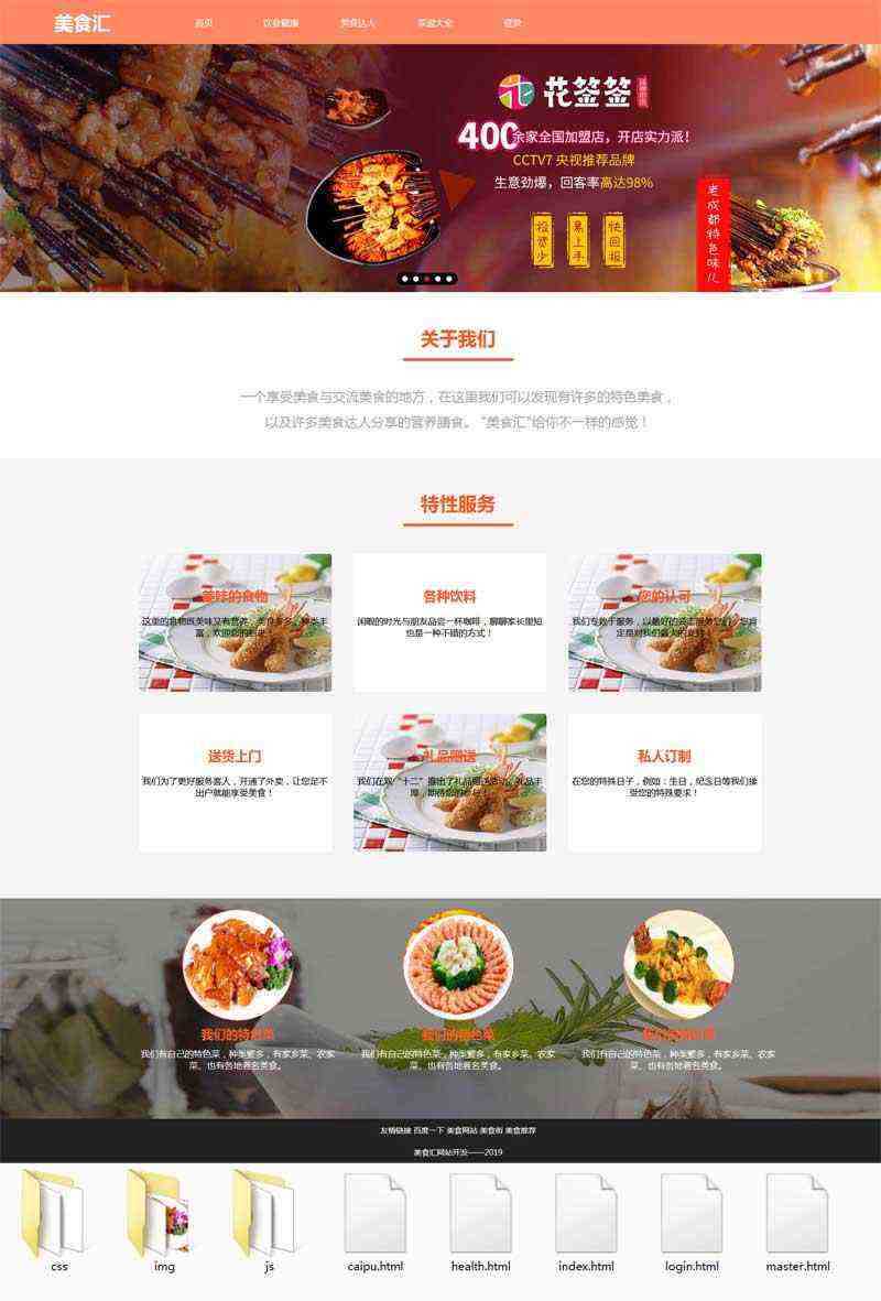 健康美食交流网站html模板 - 阿泽资源网