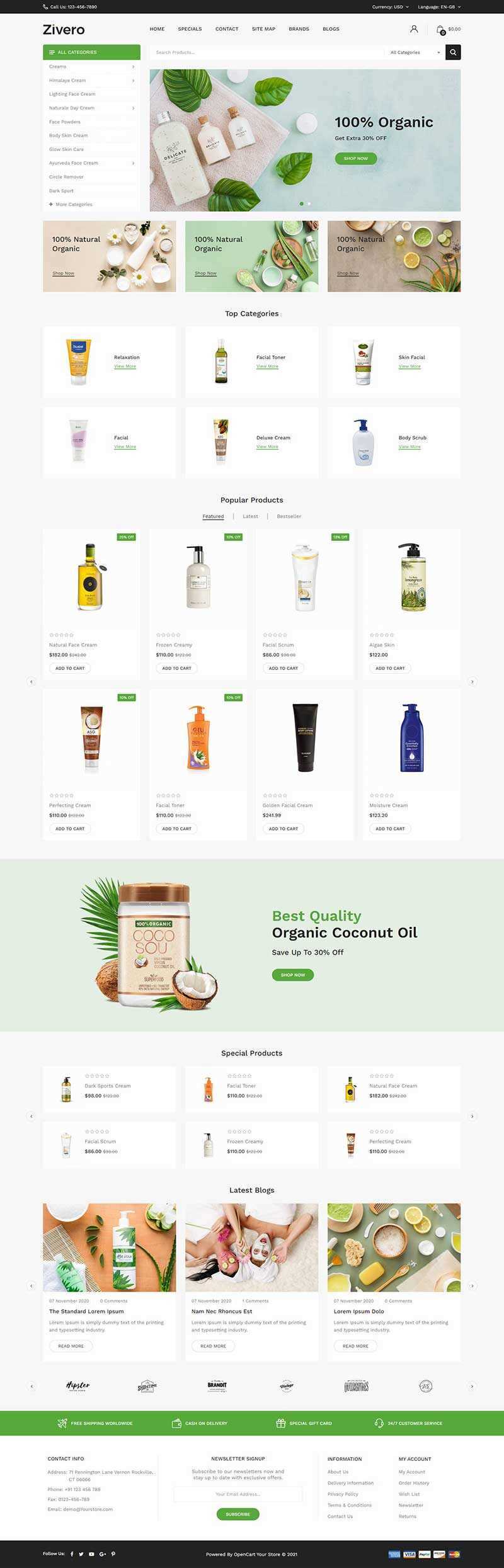 小清新洗护用品商城网页html模板 - 阿泽资源网
