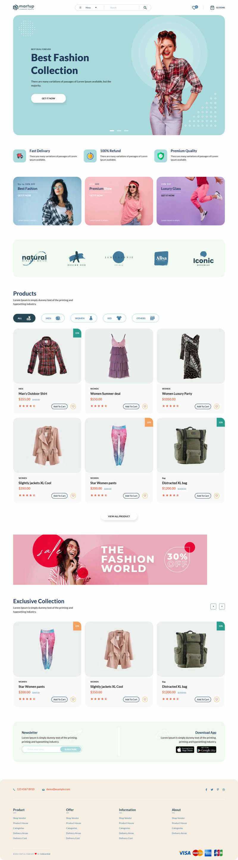 Bootstrap5多用途的女性服装电商HTML模板 - 阿泽资源网