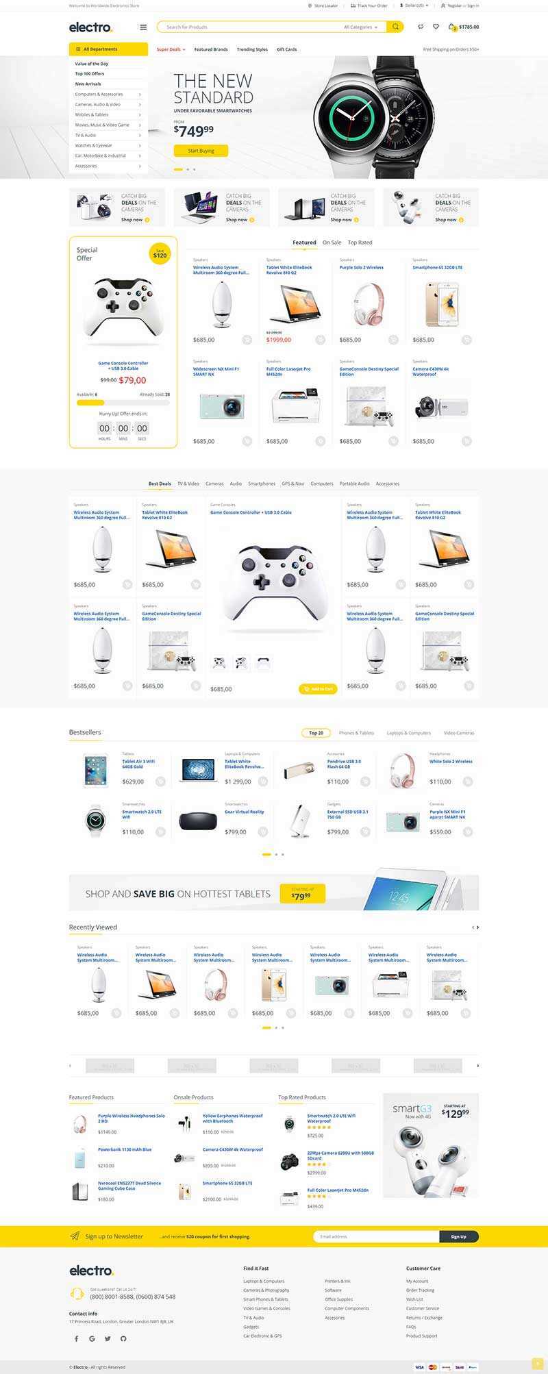 简洁明亮的综合型电子商城html模板 - 阿泽资源网