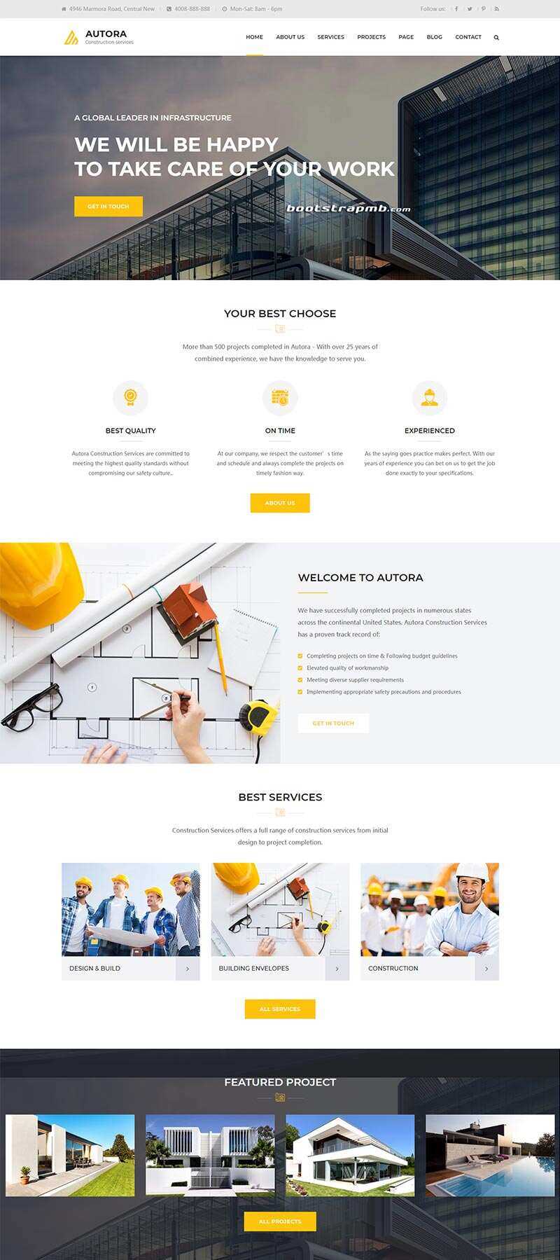 Bootstrap响应式的房地产建筑企业网站HTML模板 - 阿泽资源网