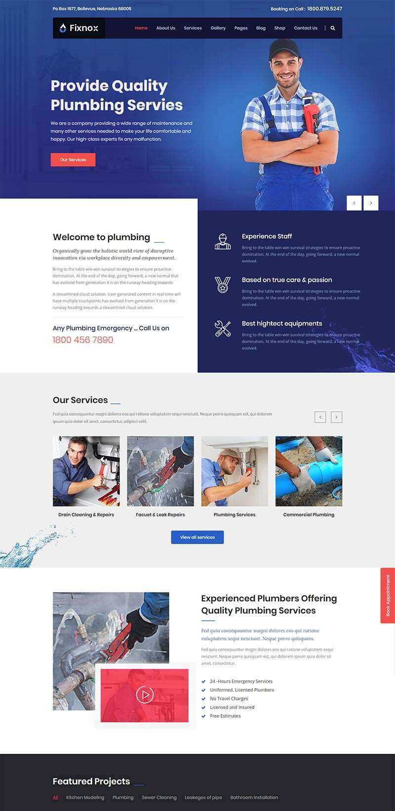 Bootstrap管道修理家政保洁公司网站html模板 - 阿泽资源网