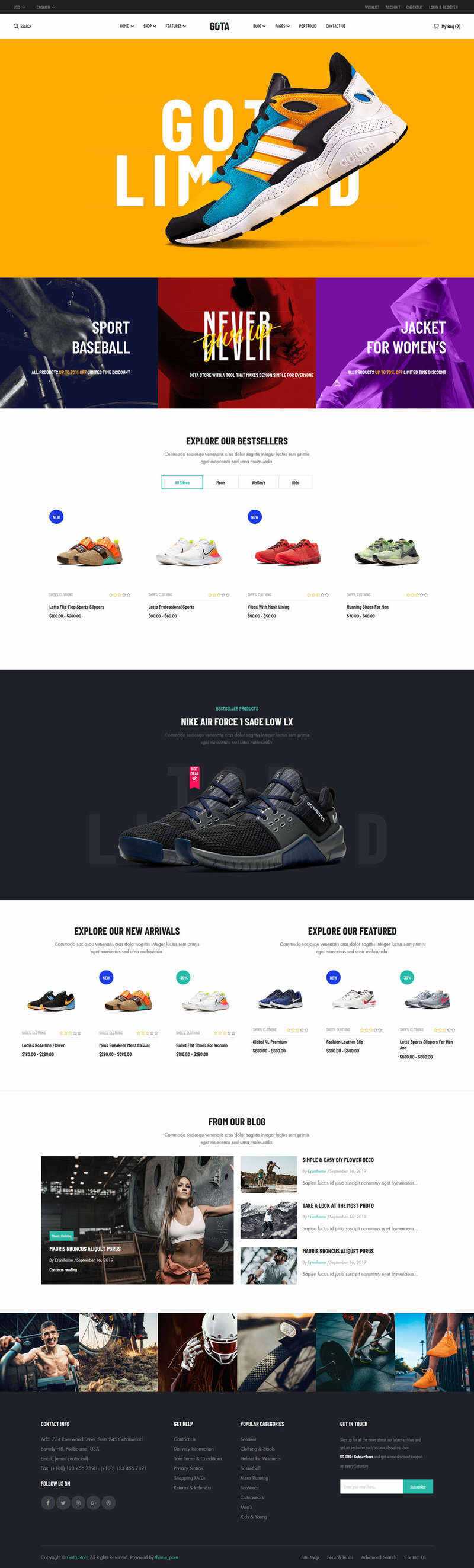 bootstrap响应式品牌运动鞋商城HTML5模板 - 阿泽资源网