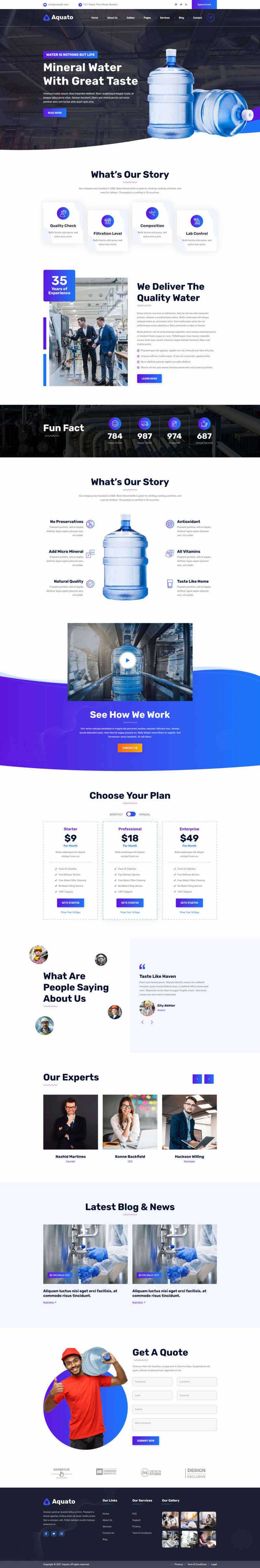 bootstrap饮用水送货服务公司网站HTML模板 - 阿泽资源网