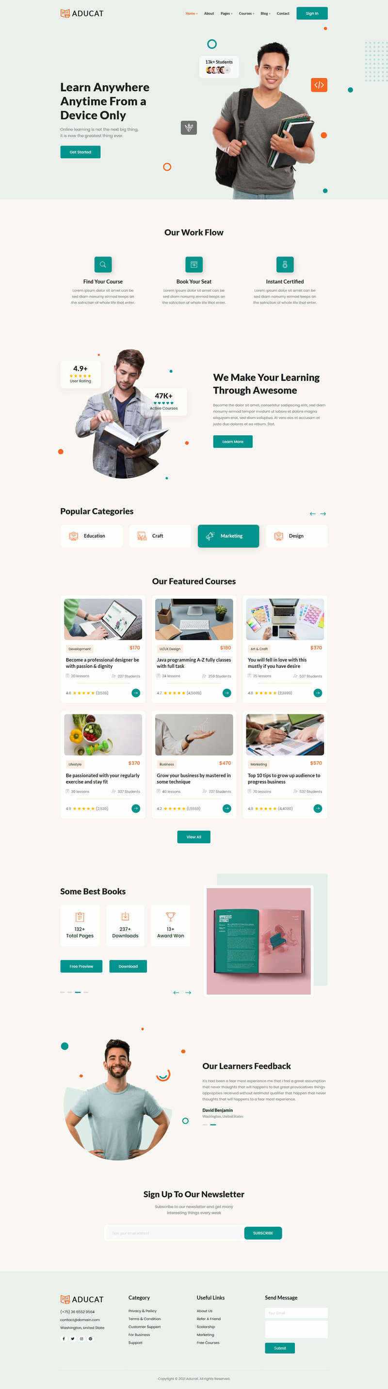 Bootstrap5响应式在线课程教育网页模板 - 阿泽资源网
