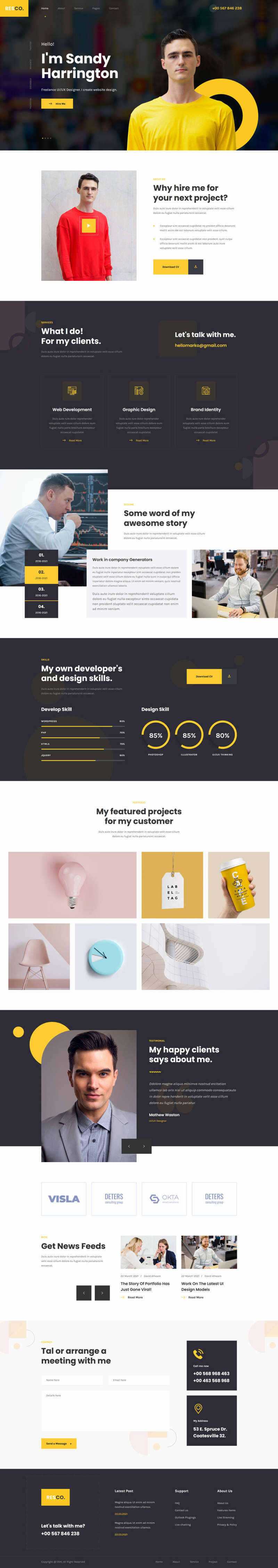 响应式个人简历介绍html5模板 - 阿泽资源网