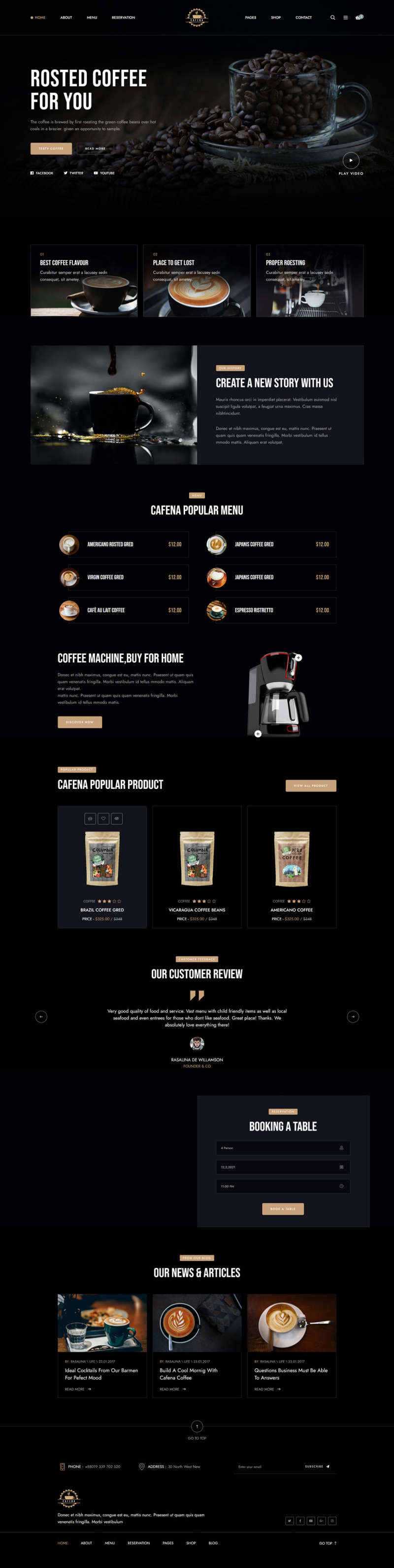 响应式咖啡奶茶店铺HTML5电商销售模板 - 阿泽资源网