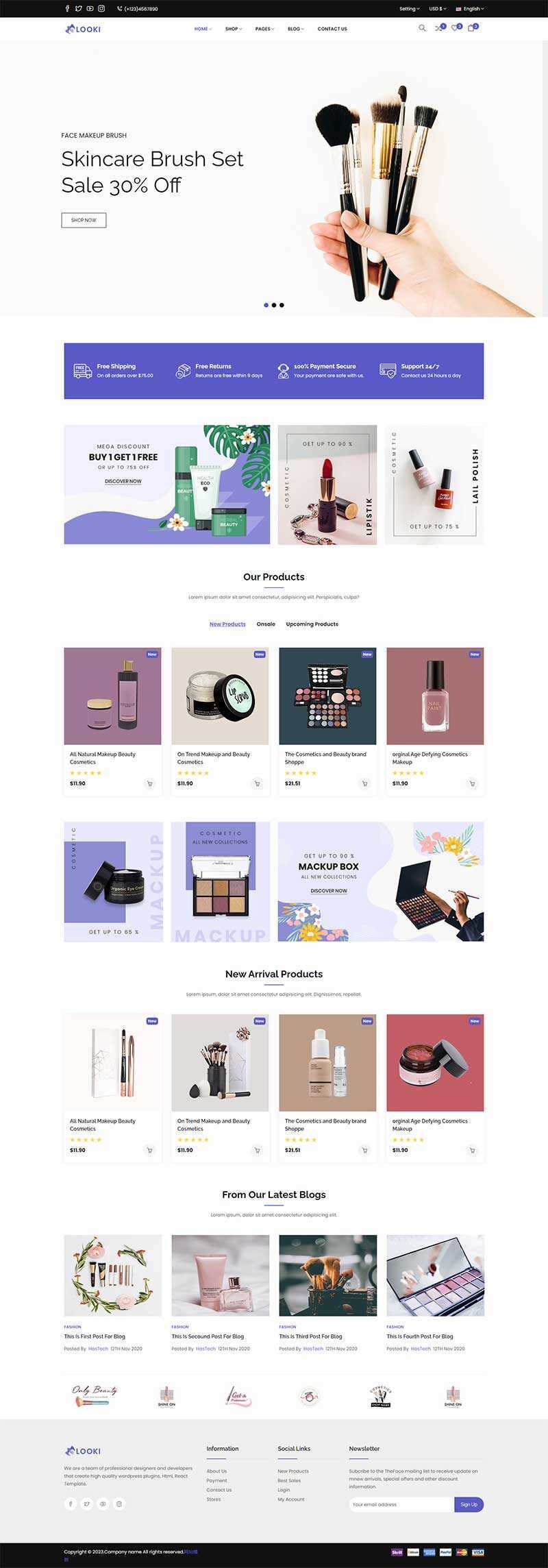Bootstrap5美容化妆品电子商务html模板 - 阿泽资源网