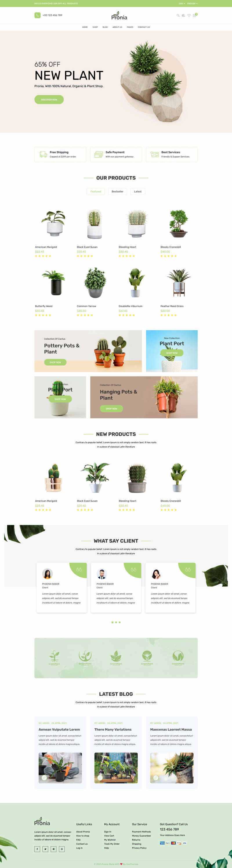 Bootstrap响应式盆栽植物商城网页模板 - 阿泽资源网
