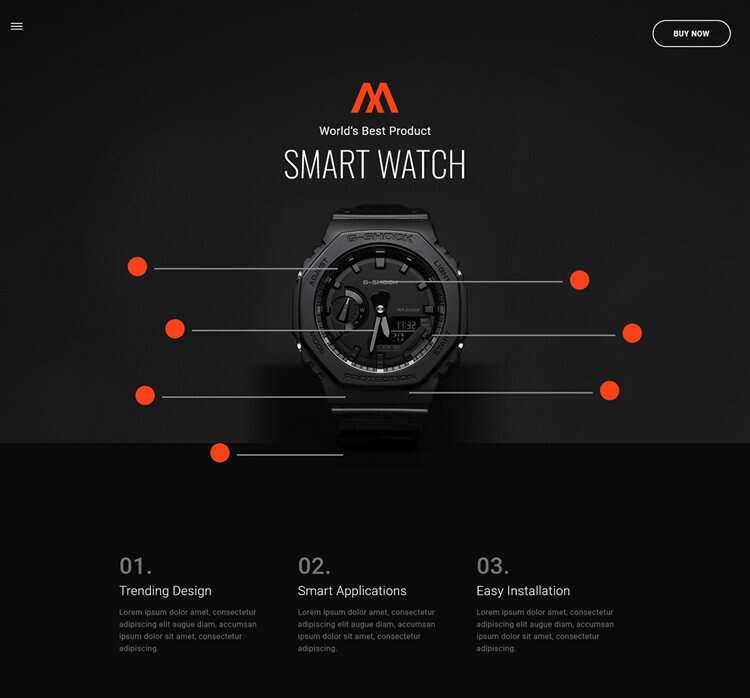 时尚腕表产品介绍html5模板 - 阿泽资源网