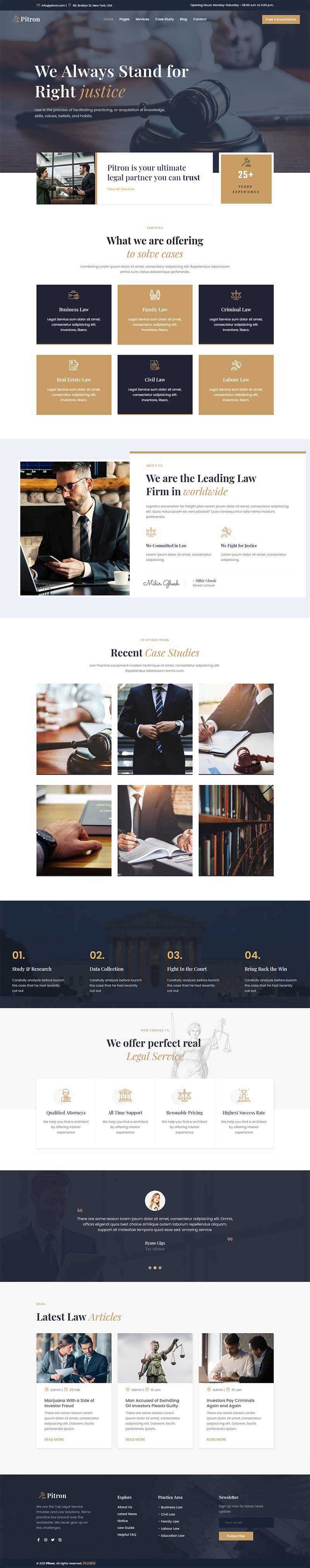 Bootstrap律师事务所网页html模板 - 阿泽资源网