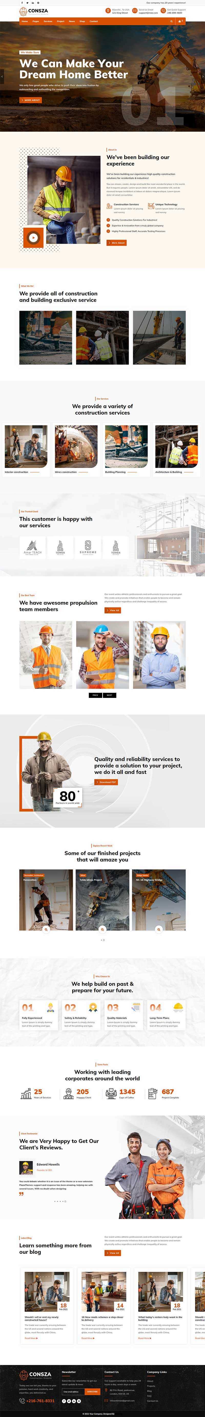 响应式房地产建筑工程企业网站HTML5模板 - 阿泽资源网