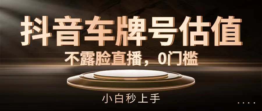 抖音车牌号估值,不露脸直播,0门槛,小白秒上手 - 阿泽资源网