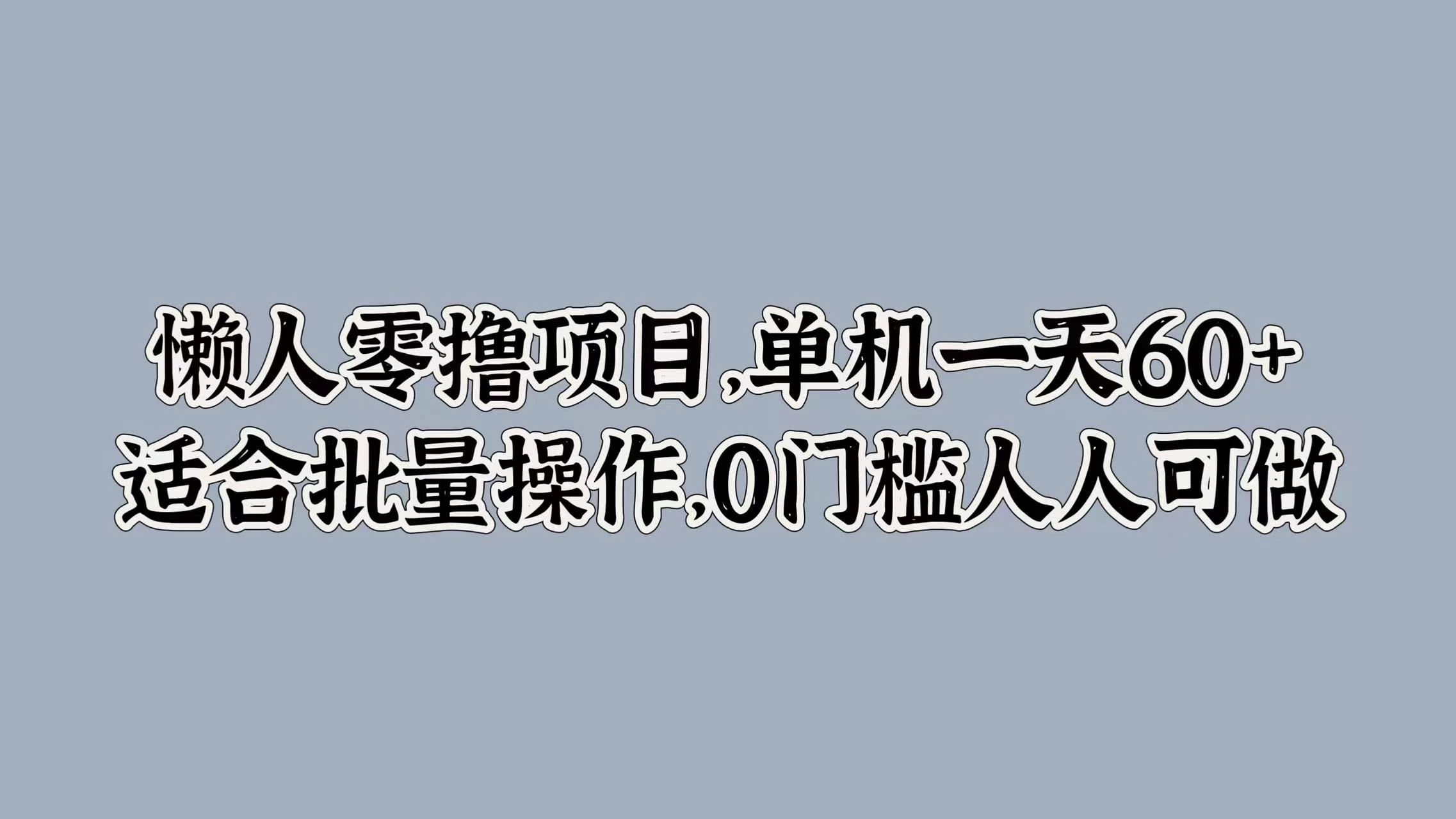 懒人零撸项目，单机一天60+适合批量操作，0门槛人人可做 - 阿泽资源网