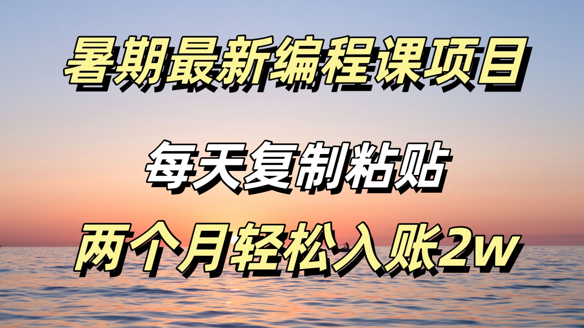 暑期最新编程课项目，简单易上手，只需复制粘贴，2w轻松到手 - 阿泽资源网
