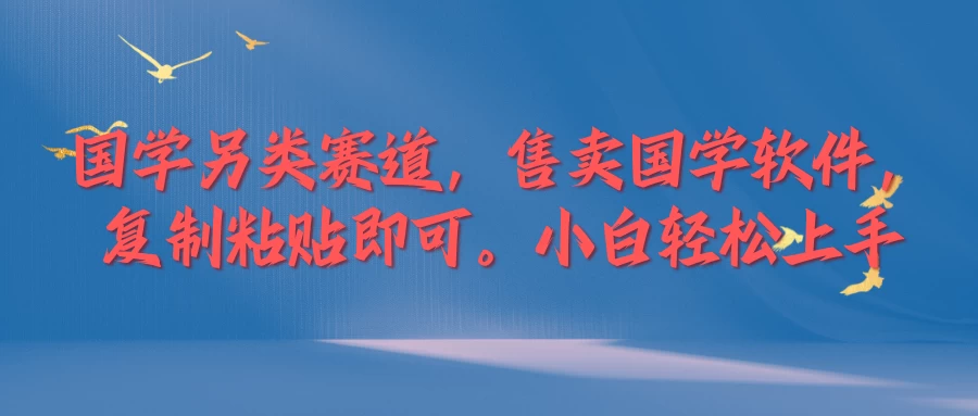 国学新赛道，售卖国学软件,复制粘贴，小白轻松上手 - 阿泽资源网