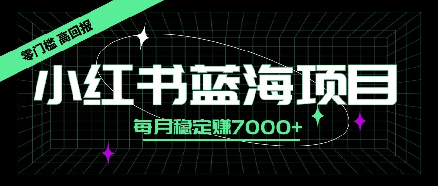 小红书蓝海项目,零门槛、高回报,每月稳定赚7000+ - 阿泽资源网