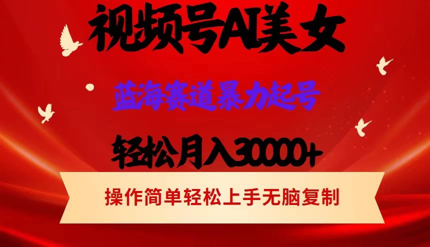 AI美女视频号掘金，操作简单，轻松上手，日入1000+ - 阿泽资源网