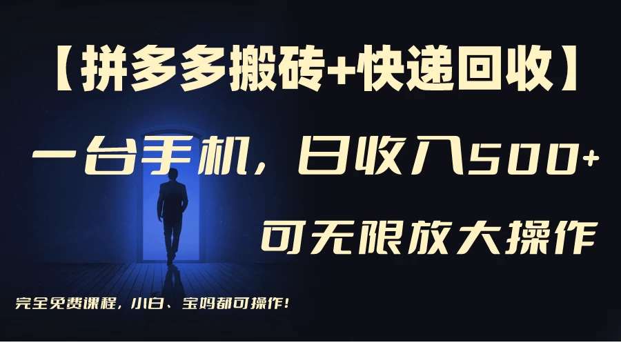拼多多搬砖+快递回收，日入500+，多号矩阵收益无上限 - 阿泽资源网