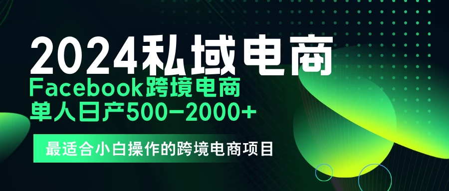 2024年Facebook私域跨境电商，手把手教你日入10单，小白都可操作 - 阿泽资源网
