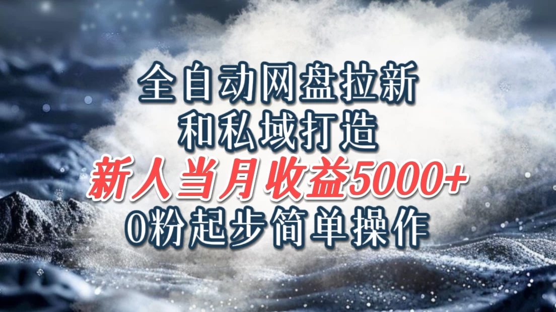 全自动网盘拉新和私域打造,0粉起步简单操作,新人入门当月收益5000以上 - 阿泽资源网