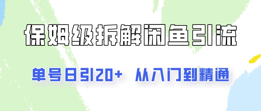 单号日引20+，像素级拆解闲鱼引流创业粉，从入门到精通全流程 - 阿泽资源网