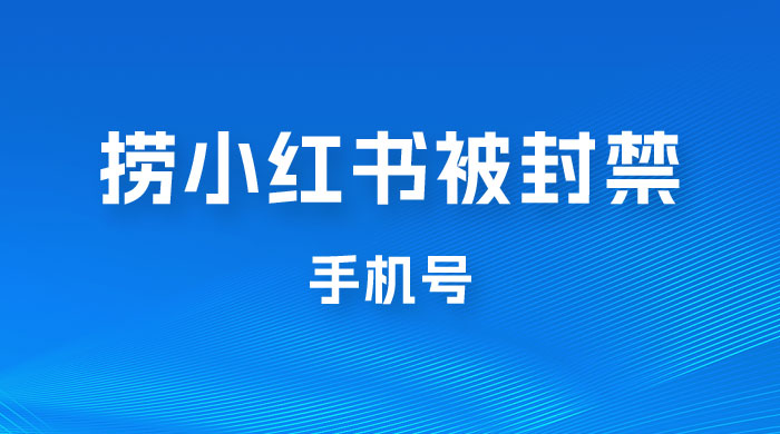 捞小红书被封禁手机号，小红书被封号禁言账号手机换绑 - 阿泽资源网