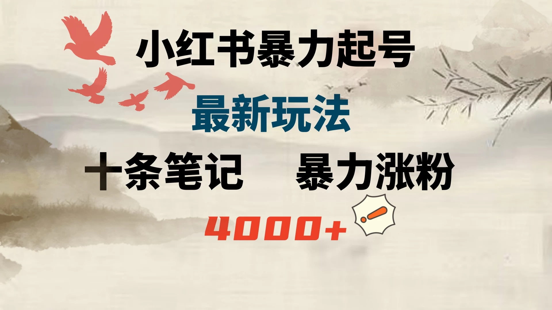 小红书暴力起号，最新玩法，十条笔记暴力涨粉4000+ - 阿泽资源网
