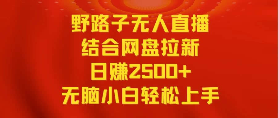无人直播野路子结合网盘拉新，日赚2500+多平台变现，小白无脑轻松上手操作 - 阿泽资源网