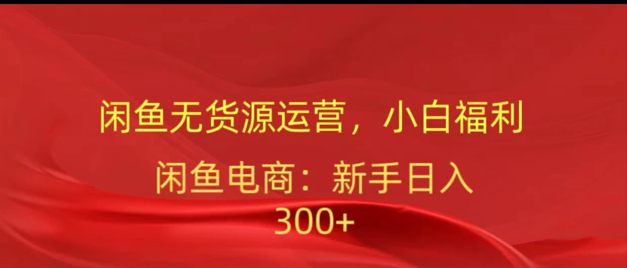 闲鱼无货源运营，小白福利，日入300+，轻松月入过万！ - 阿泽资源网