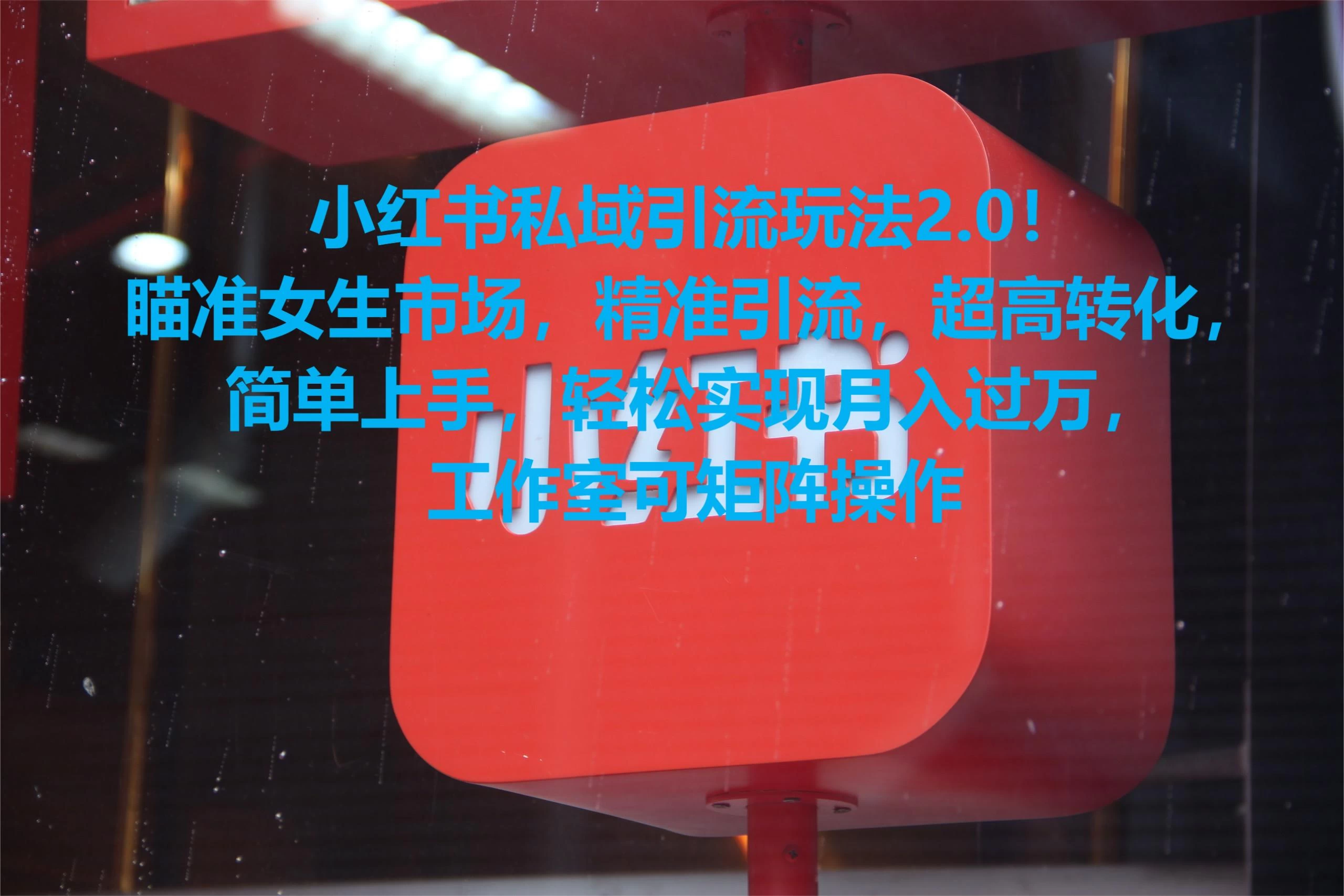 小红书私域引流玩法2.0！瞄准女生市场，精准引流，超高转化，简单上手，轻松实现月入过万，工作室可矩阵操作 - 阿泽资源网