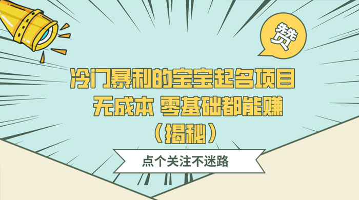 冷门暴利的宝宝起名项目 ,无成本零基础都能赚(揭秘) - 阿泽资源网