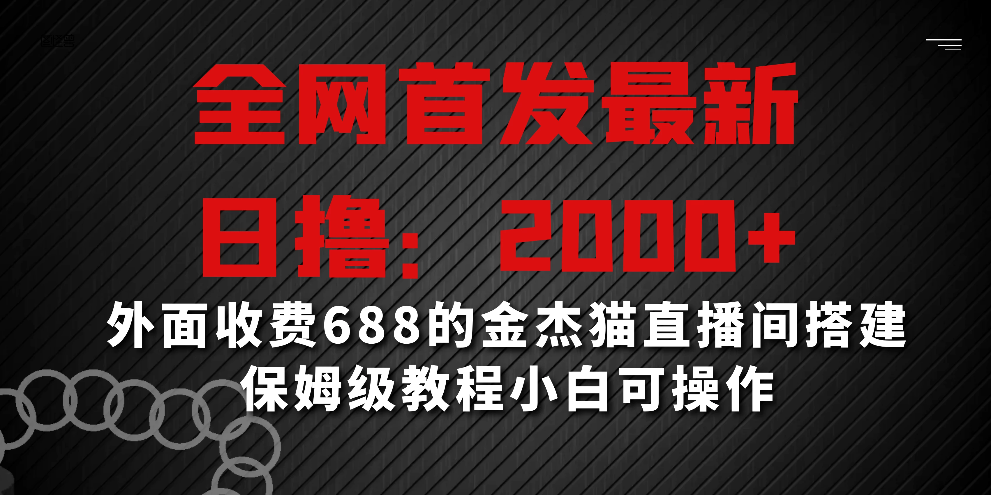 全网首发最新,日撸2000+,外面收费688的金杰猫直播间搭建,保姆级教程小白可操作 - 阿泽资源网